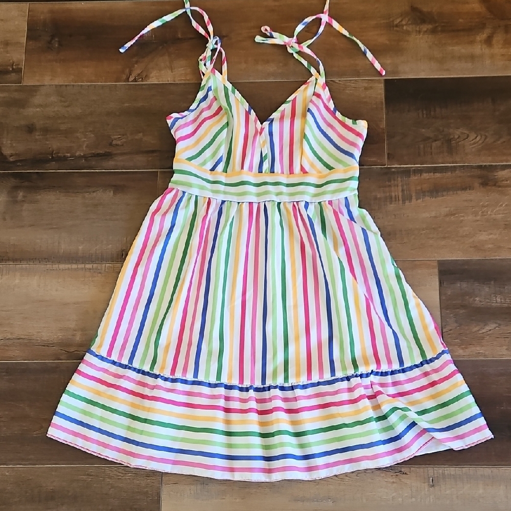 Colorful Striped Kids Dress
